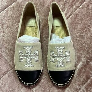 Tory Burch pearl logo espadrille